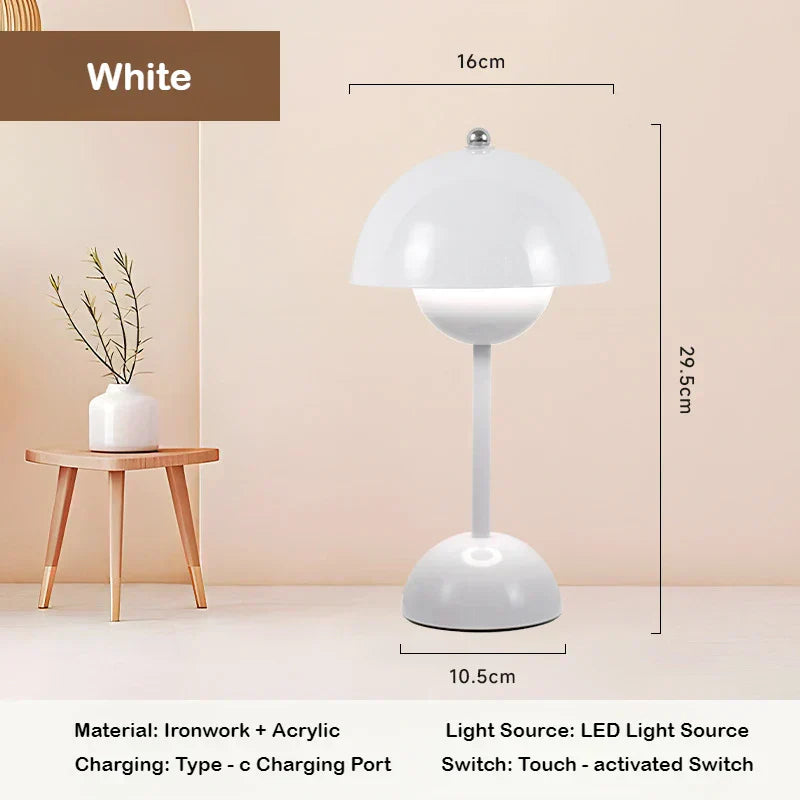 Cordless Table Lamp - Touch Control Battery Operated Bedside Light