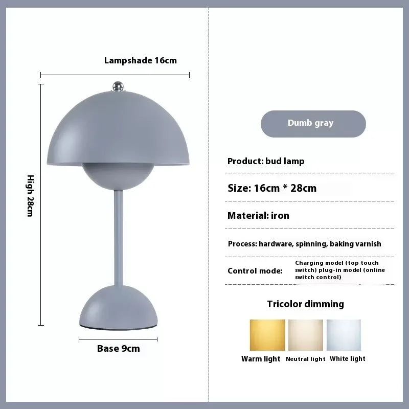 Cordless Table Lamp - Touch Control Battery Operated Bedside Light