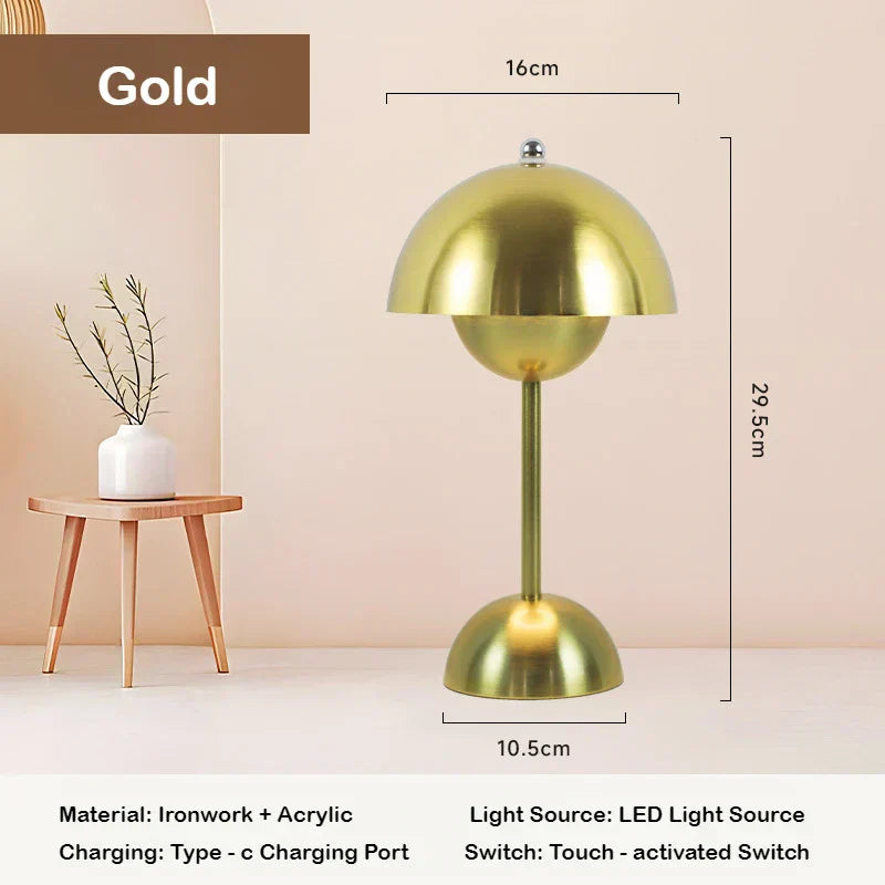 Cordless Table Lamp - Touch Control Battery Operated Bedside Light