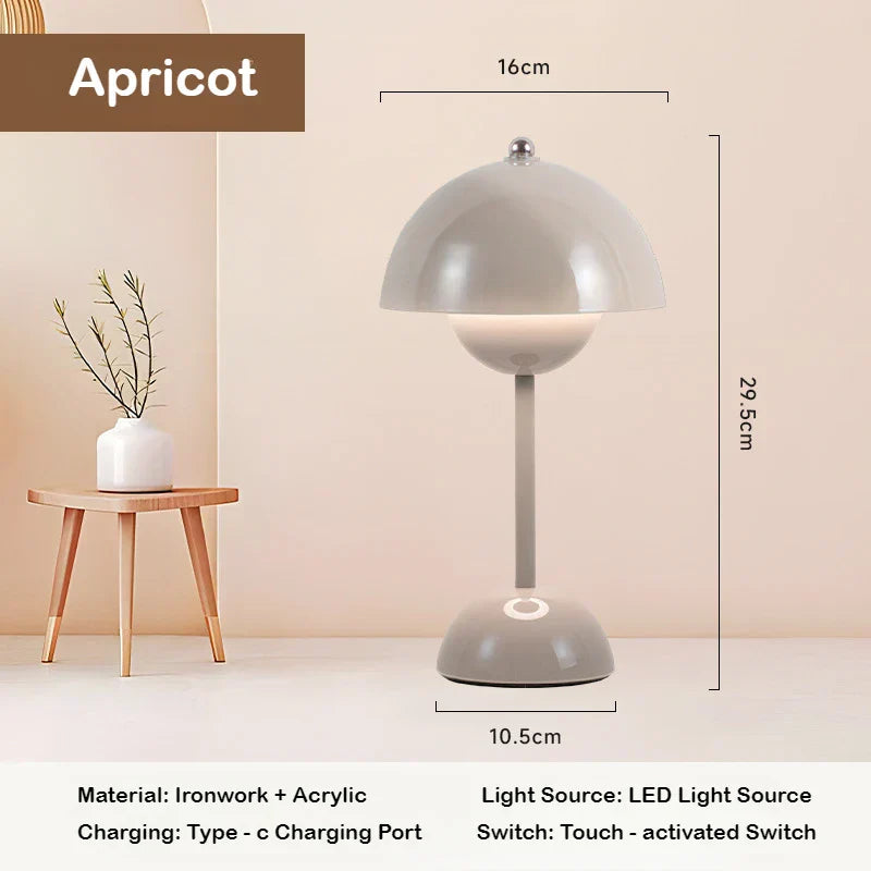 Cordless Table Lamp - Touch Control Battery Operated Bedside Light