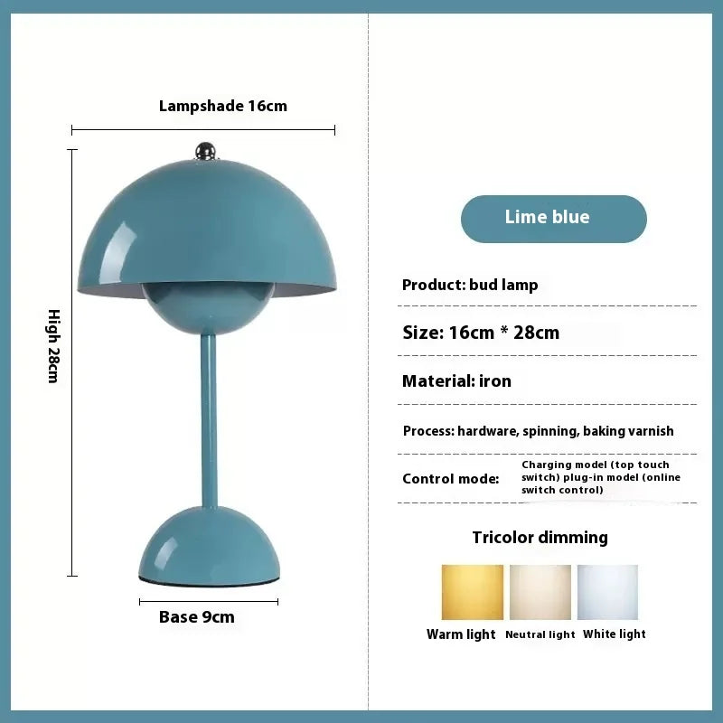 Cordless Table Lamp - Touch Control Battery Operated Bedside Light