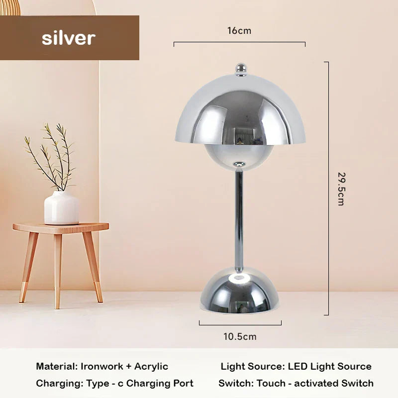 Cordless Table Lamp - Touch Control Battery Operated Bedside Light