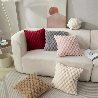 Pineapple Grid Turtle Pattern 3D Soft Plush Throw Pillow - 18 Couch Decorative Pillow 1