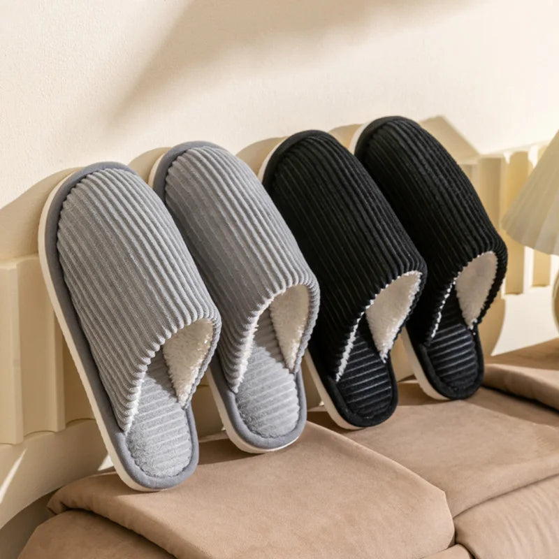 Plush Winter Men's Slippers - Non-Slip Indoor Comfort for Cold Days 0