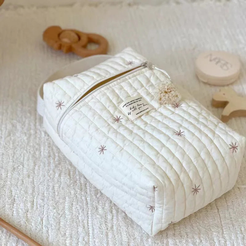 Quilted Portable Baby Diaper Caddy Organizer - Stylish Nappy Caddy for Diapers 3