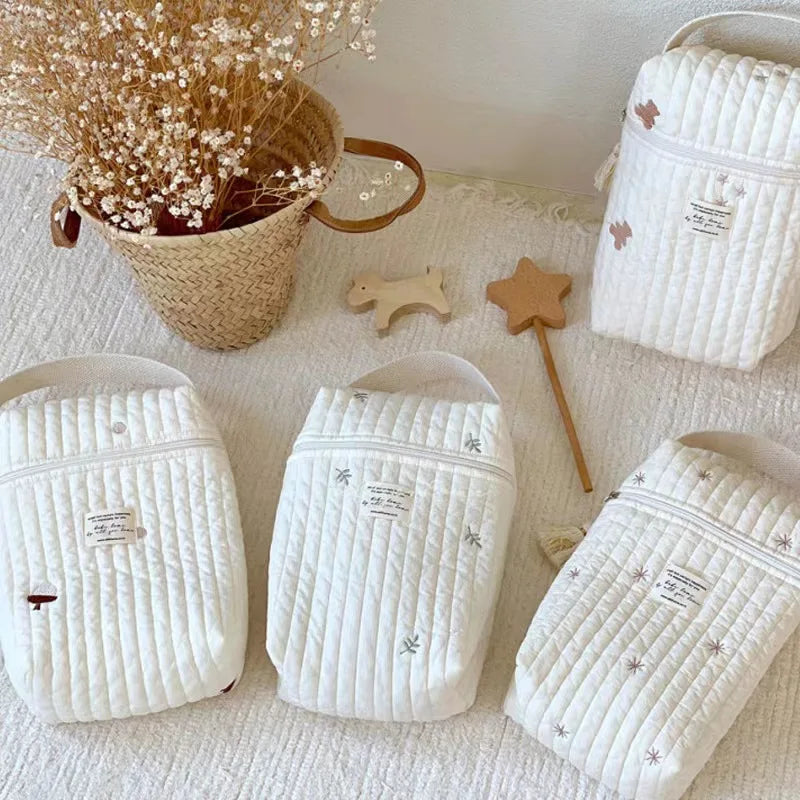 Quilted Portable Baby Diaper Caddy Organizer - Stylish Nappy Caddy for Diapers 4