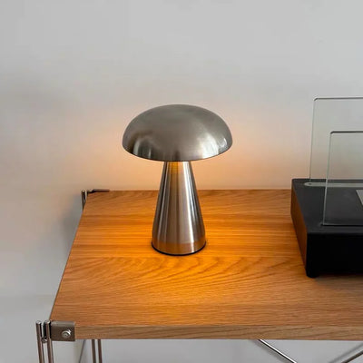 Rechargeable Mushroom LED Table Lamp - Cordless Touch Sensor Bedside Light 0