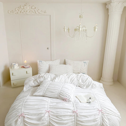 Ruffles Pleated Cotton Microfiber Duvet Cover Set - Twin to King Sizes 0