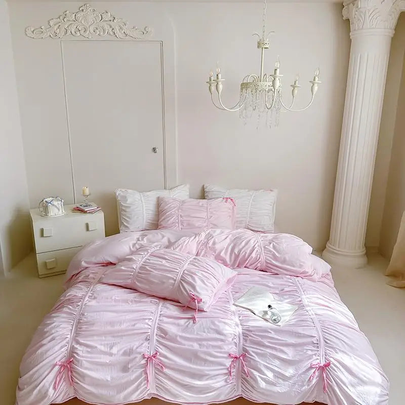 Ruffles Pleated Cotton Microfiber Duvet Cover Set - Twin to King Sizes 8