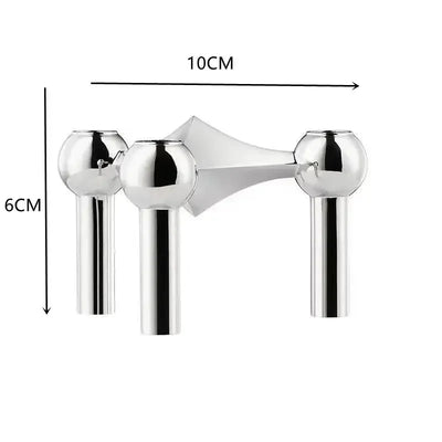 Silver Metal Molecular Structure Candlestick Holder - Elegant Candle Holder for Home Décor 12