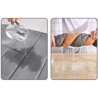 Soft Memory Cotton Non-Slip Bath Mat - Quick Drying, Machine Washable Bathroom Rug 3