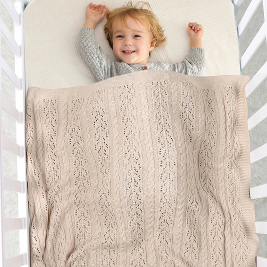 Soft Muslin Baby Blanket - Versatile Knitted Swaddle Wrap for Newborns & Toddlers 5