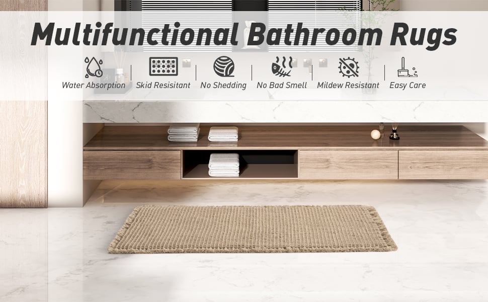 Soft Waffle Bath Runner Mat - Super Absorbent, Non-Slip Bathroom Rug 10
