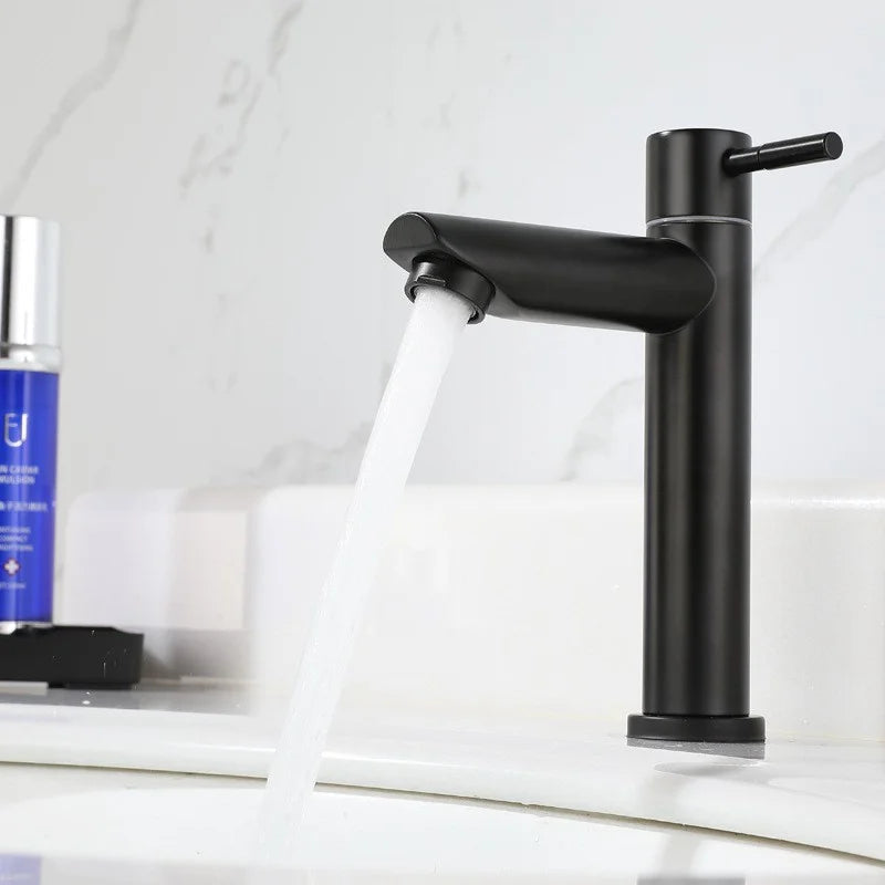 Stainless Steel Bathroom Sink Faucet - Eco-Friendly Single Handle Cold Water Tap 3