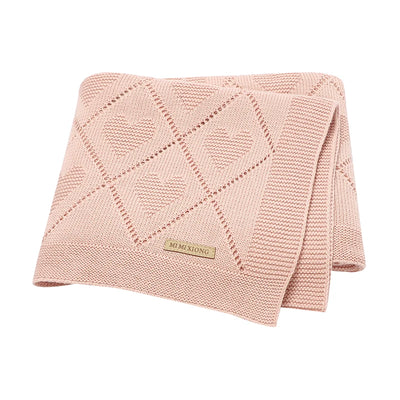 Super Soft Cotton Knit Baby Blanket - Newborn Swaddle Wrap 90x70cm 0