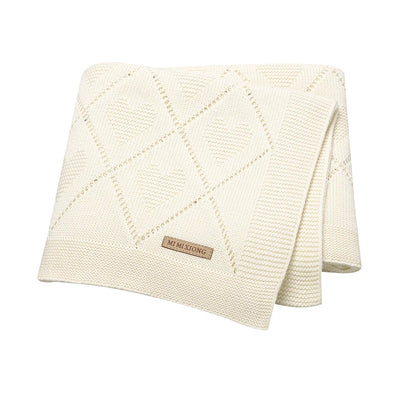 Super Soft Cotton Knit Baby Blanket - Newborn Swaddle Wrap 90x70cm 10