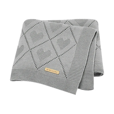 Super Soft Cotton Knit Baby Blanket - Newborn Swaddle Wrap 90x70cm 11