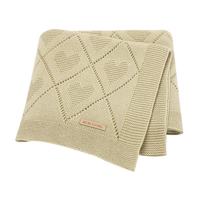 Super Soft Cotton Knit Baby Blanket - Newborn Swaddle Wrap 90x70cm 12