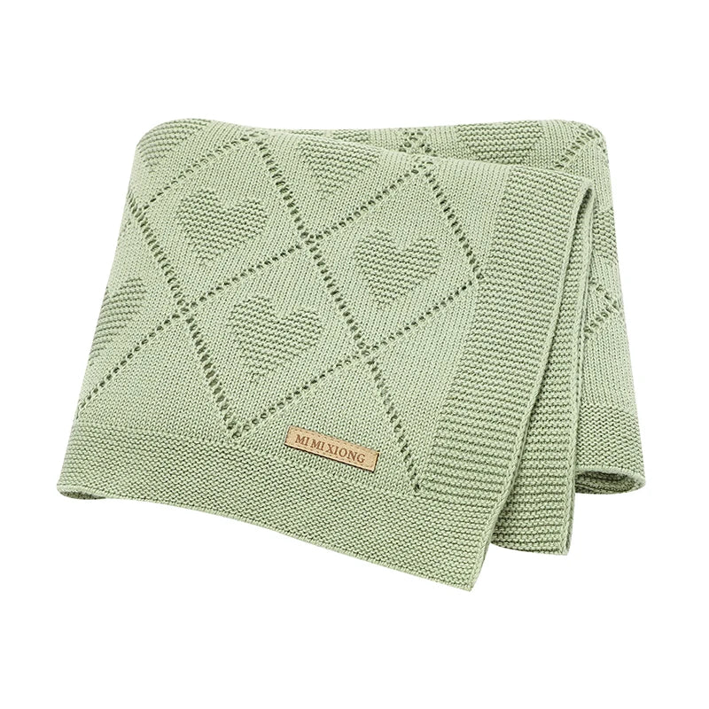 Super Soft Cotton Knit Baby Blanket - Newborn Swaddle Wrap 90x70cm 13