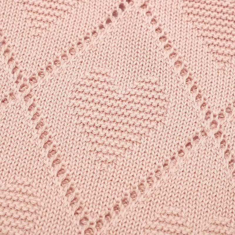 Super Soft Cotton Knit Baby Blanket - Newborn Swaddle Wrap 90x70cm 5