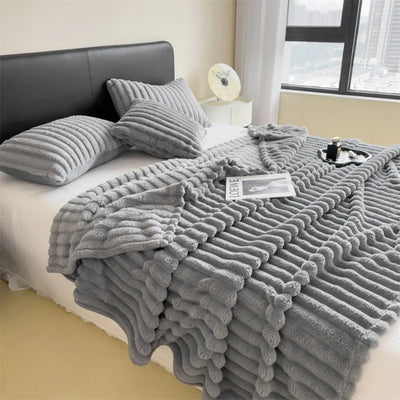 Thickened Multifunctional Striped Blanket - Cozy Bed Cover & Nap Blanket 10