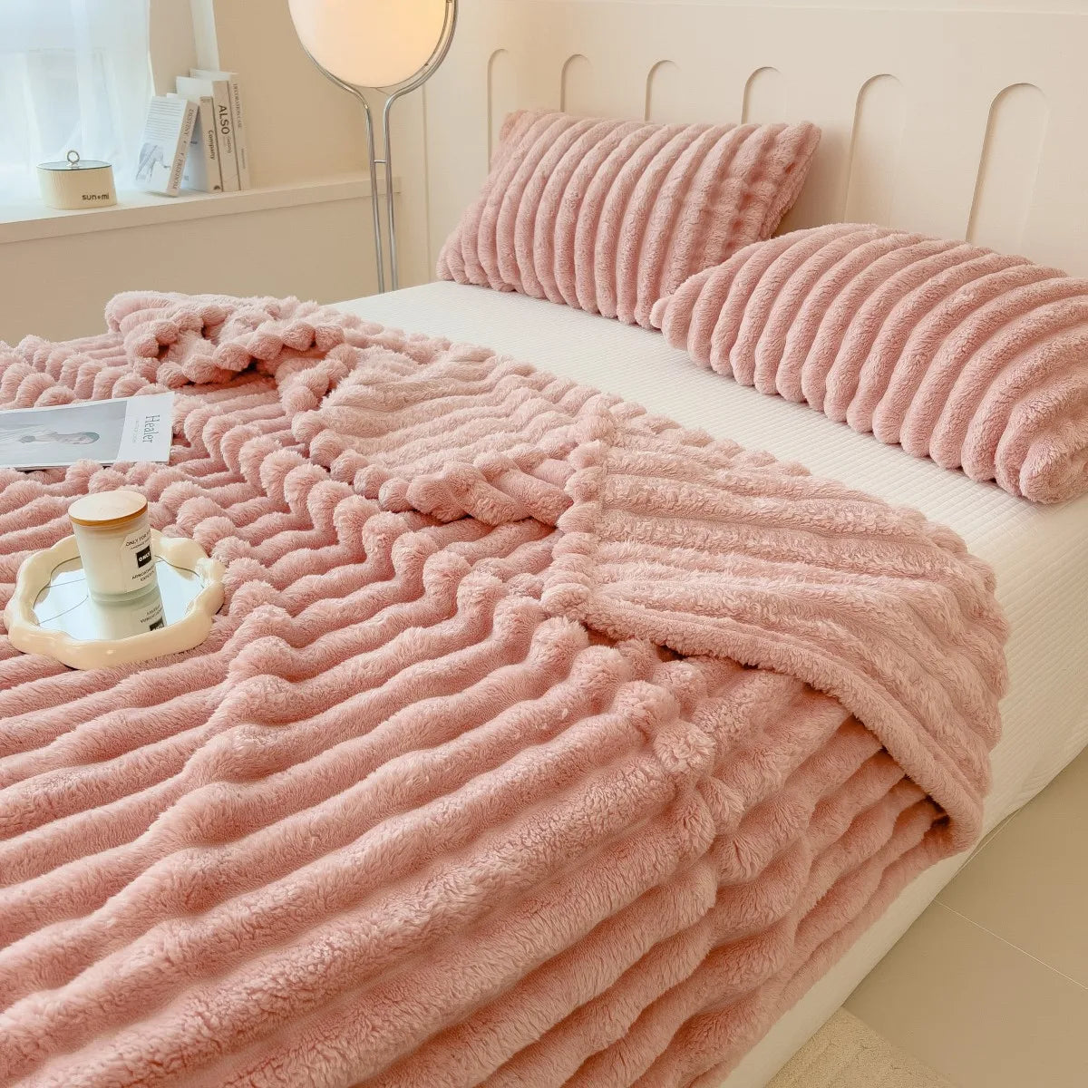 Thickened Multifunctional Striped Blanket - Cozy Bed Cover & Nap Blanket 11