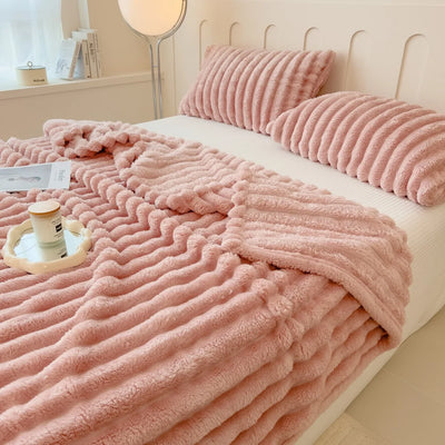 Thickened Multifunctional Striped Blanket - Cozy Bed Cover & Nap Blanket 11