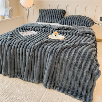 Thickened Multifunctional Striped Blanket - Cozy Bed Cover & Nap Blanket 3