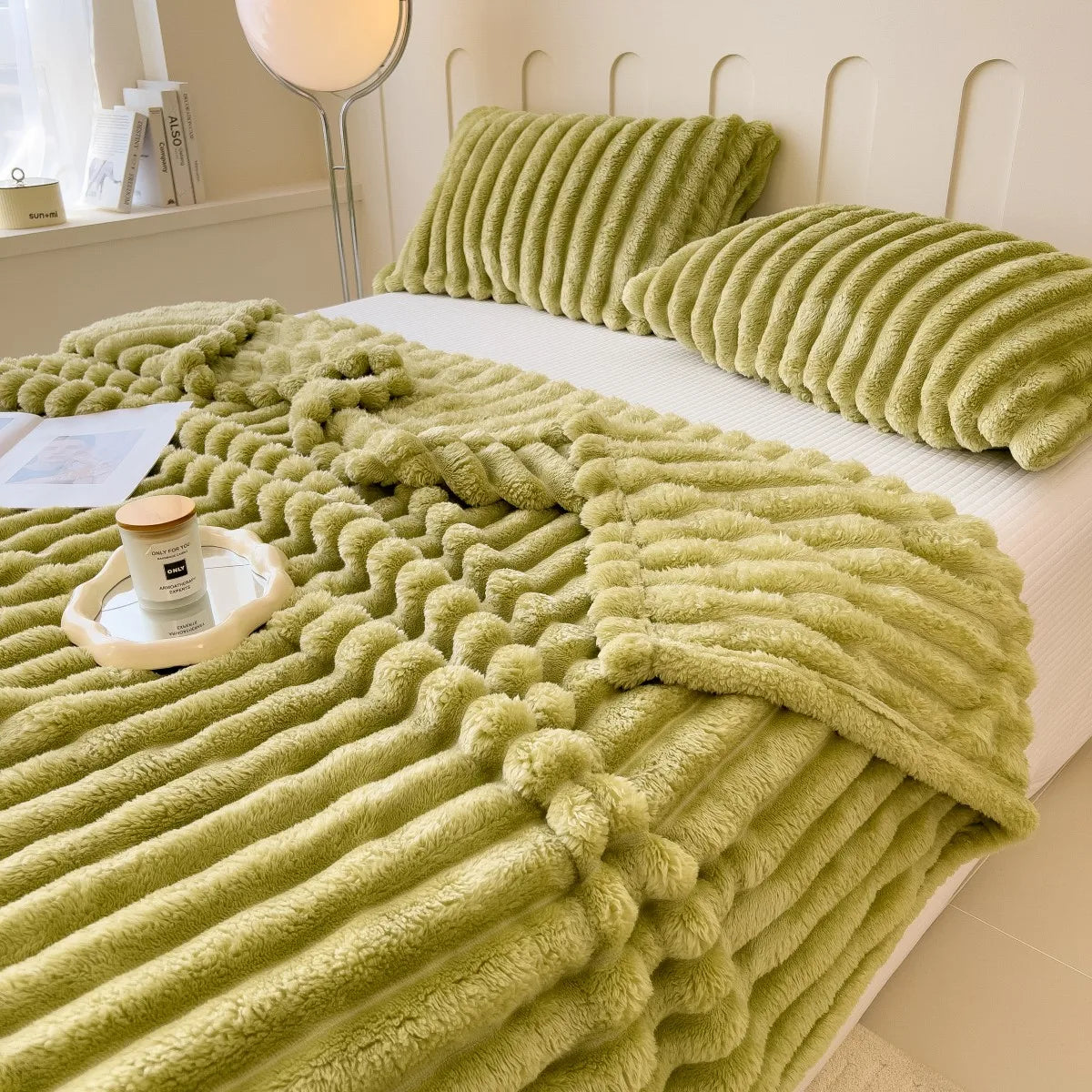 Thickened Multifunctional Striped Blanket - Cozy Bed Cover & Nap Blanket 6