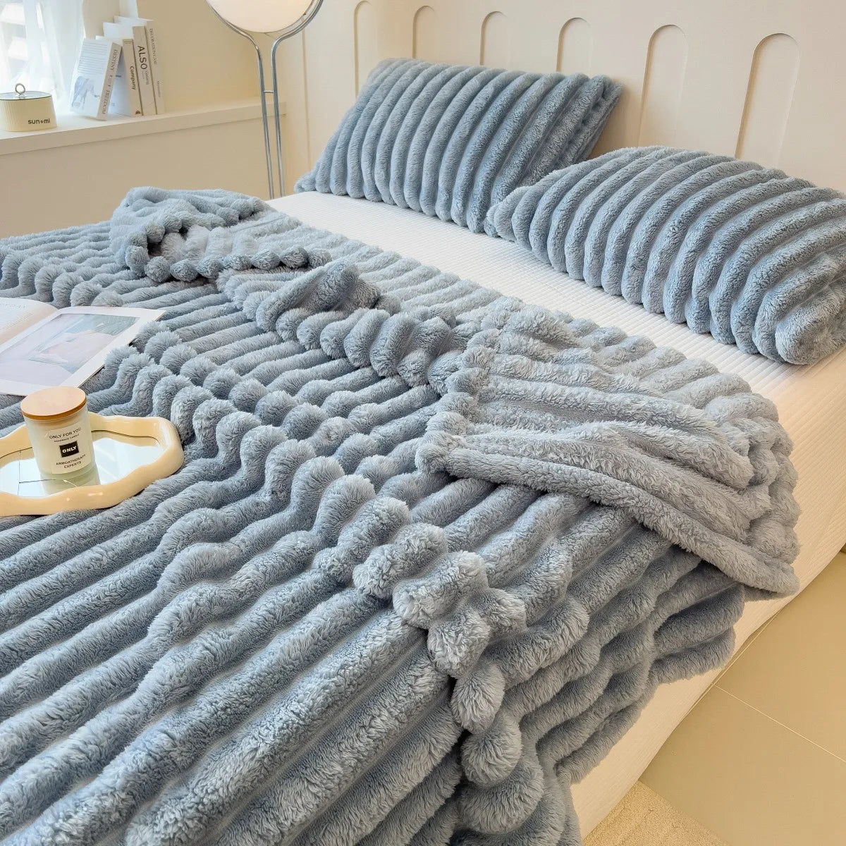 Thickened Multifunctional Striped Blanket - Cozy Bed Cover & Nap Blanket 8