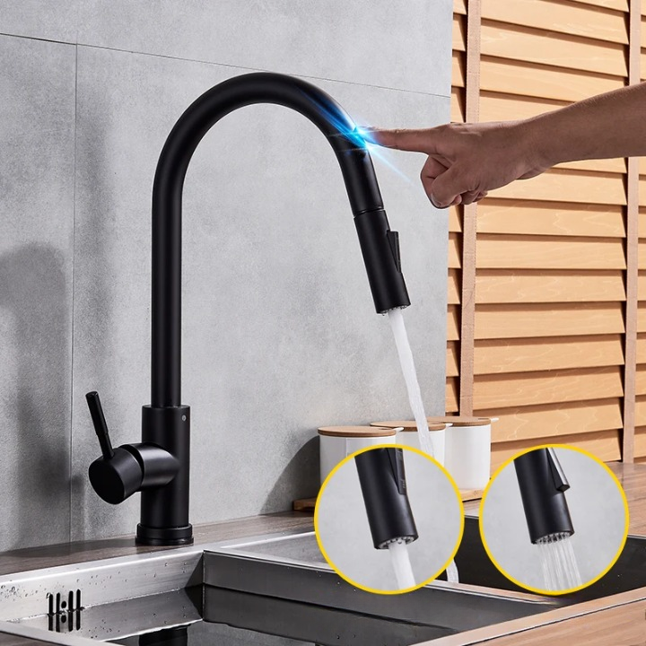 Touch Sensor Kitchen Faucet with Pull-Out Spray, Brushed Nickel Finish 3