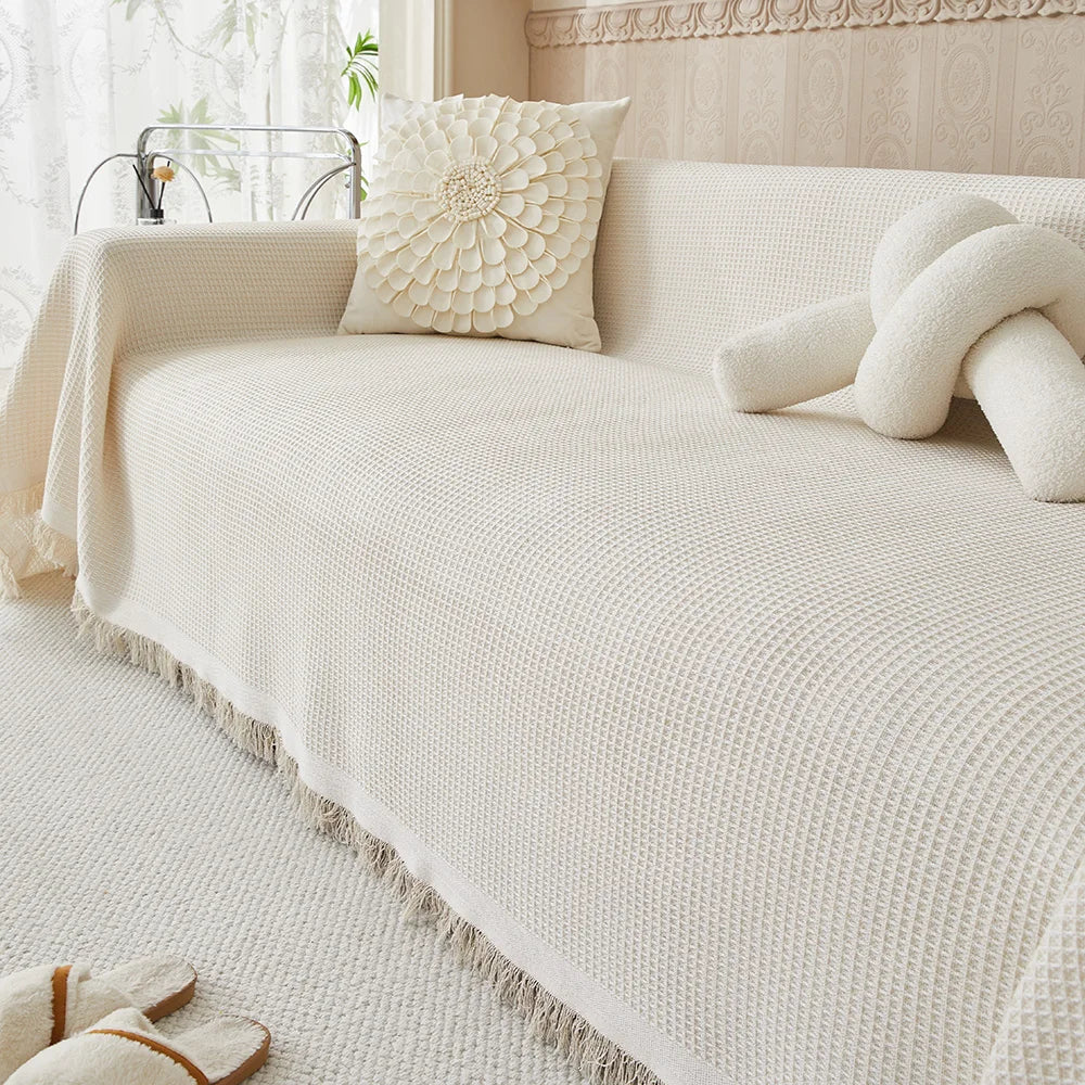 Washable Cotton Blend Sofa Covers - Thick, Breathable Slipcovers for Loveseat & Recliner 2